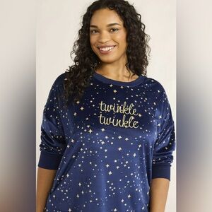 •NWT•Joyspun Women’s Stretch Velour Pajama Top- ‘Twinkle Twinkle’